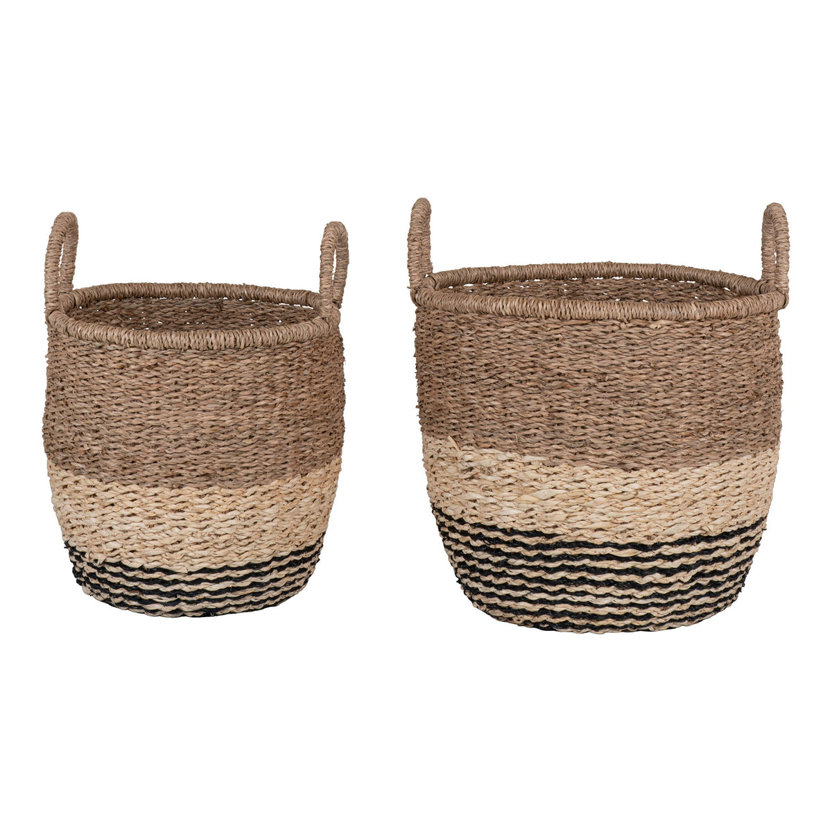 Lima Basket - Basket, seagrass, natural/brown/black, set of 2