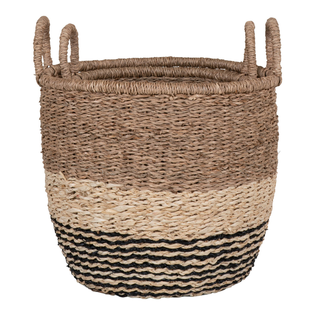 Lima Basket - Basket, seagrass, natural/brown/black, set of 2