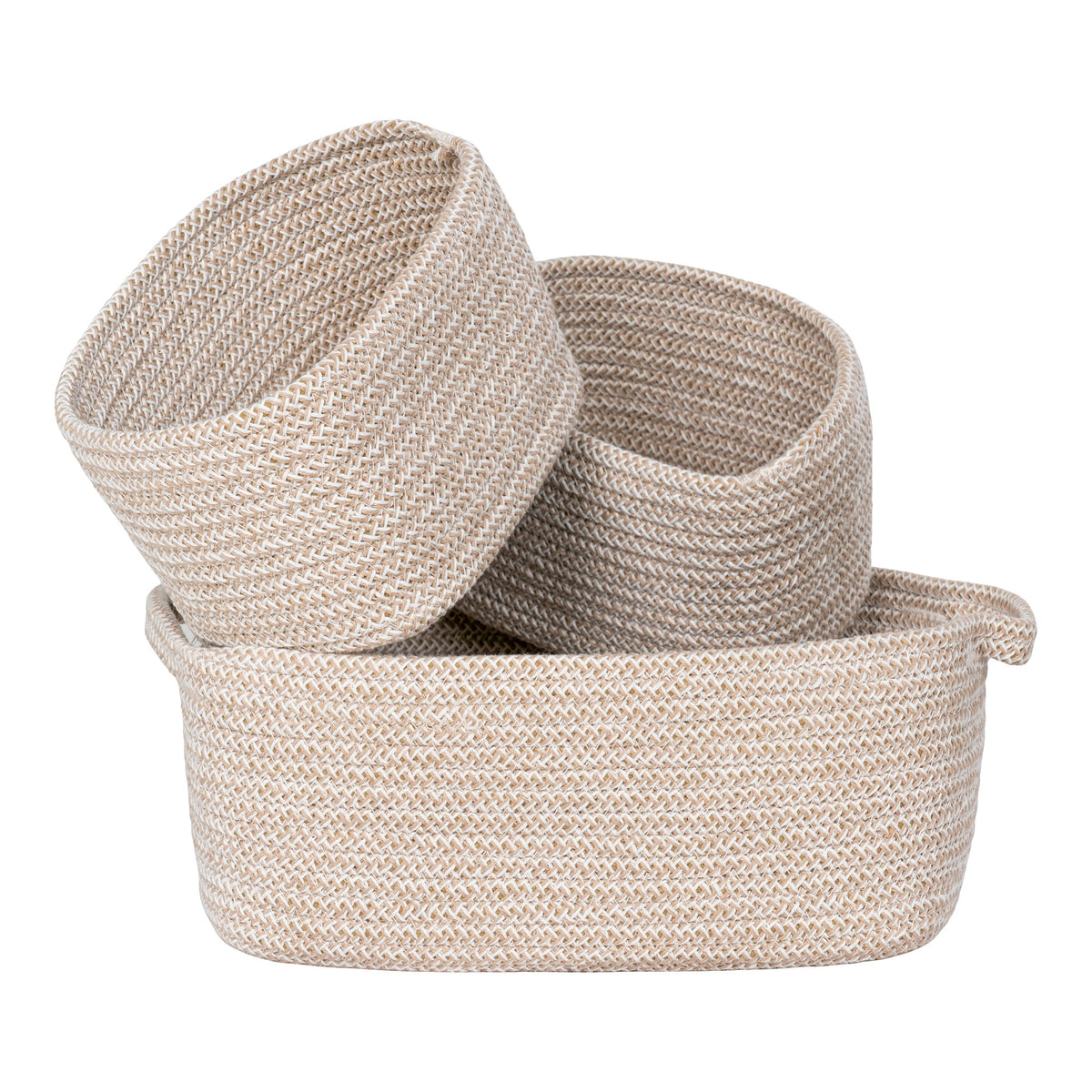 Beige Cotton Baskets Teixo - set of 3
