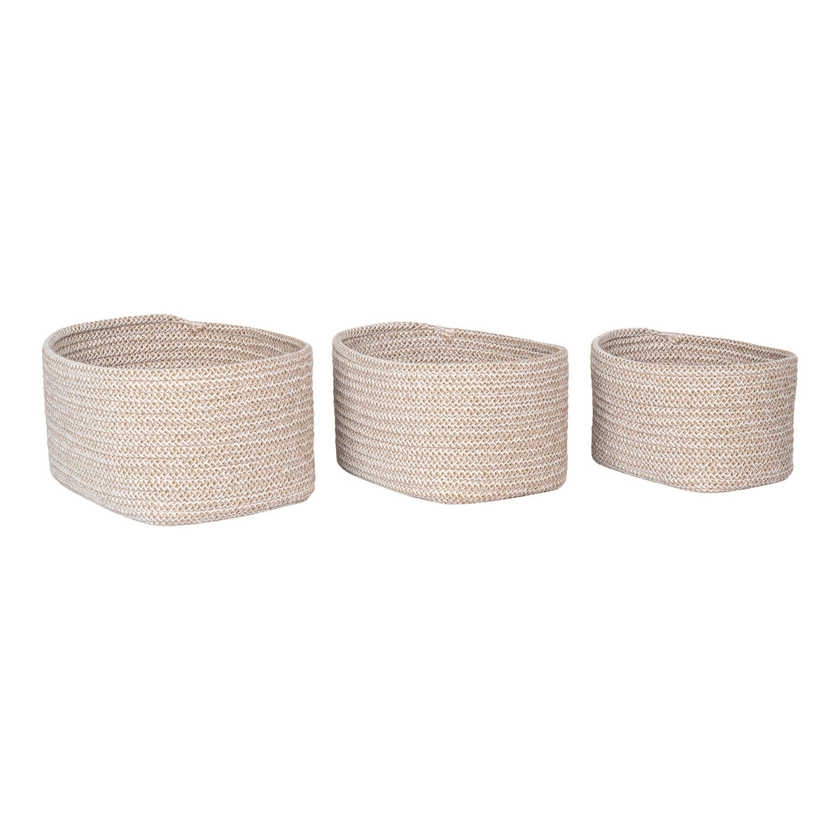 Beige Cadima Cotton Baskets - Set of 3