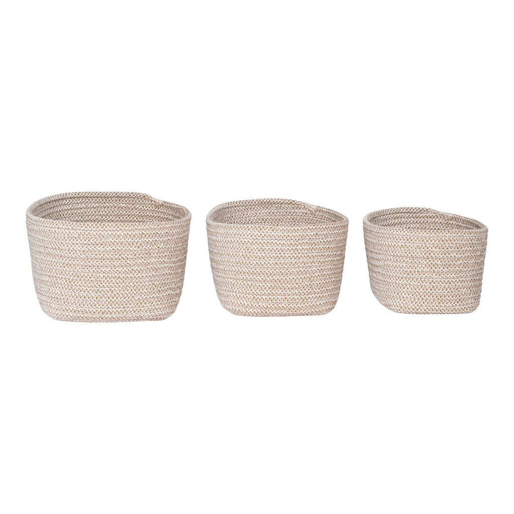Beige Cadima Cotton Baskets - Set of 3