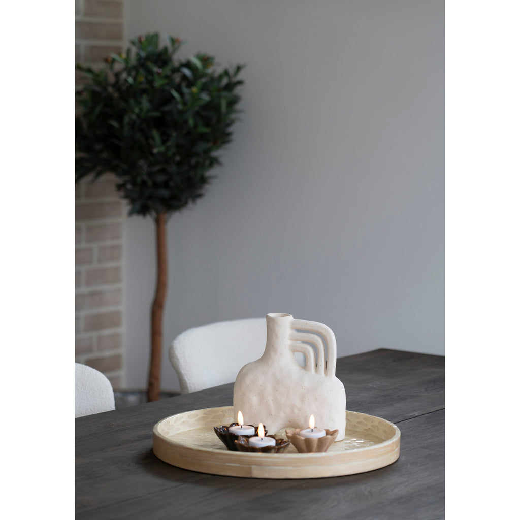 Dienblad - Bamboe/capiz, beige 40x40x3,5 cm