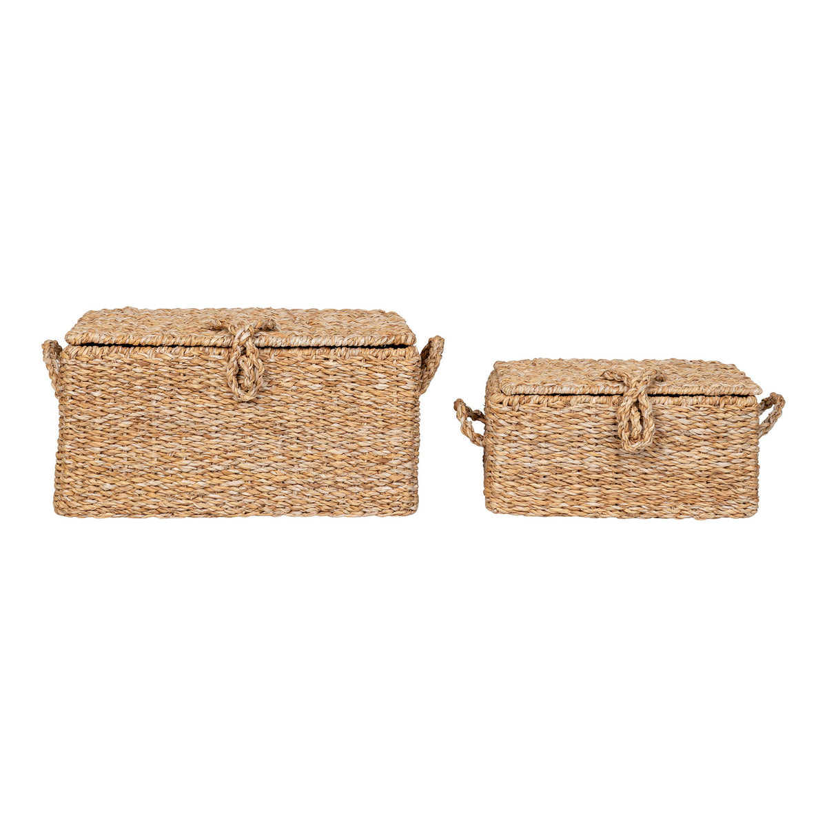 Seagrass/metal baskets Bogra - set of 2