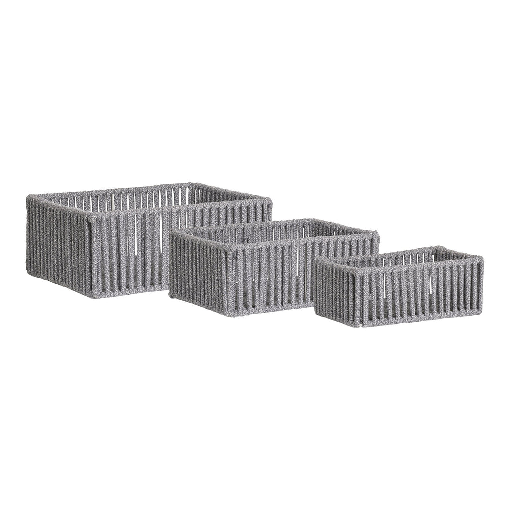 Arese Körbe - Körbe, Baumwolle/Metall, grau, 3er-Set