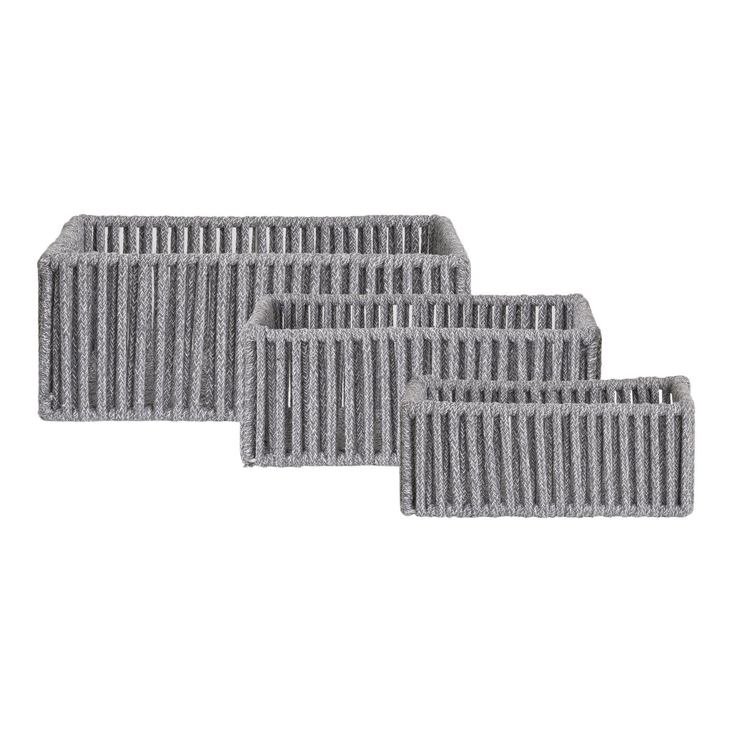 Arese Körbe - Körbe, Baumwolle/Metall, grau, 3er-Set
