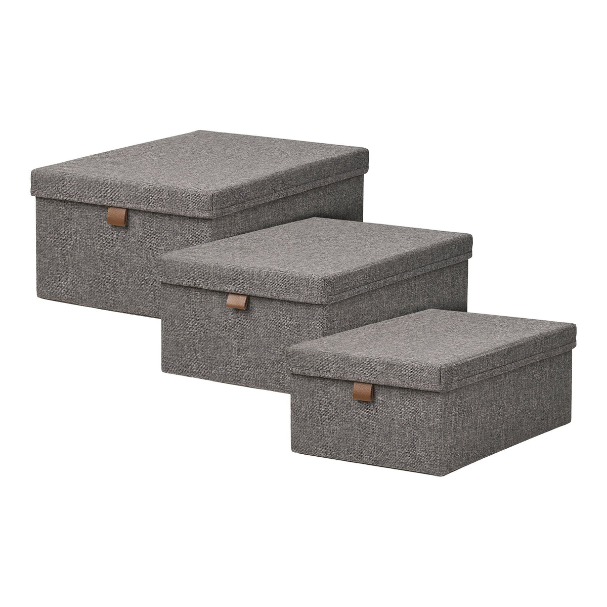 Noto Storage Boxes - Storage boxes, textile, dark grey, set of 3