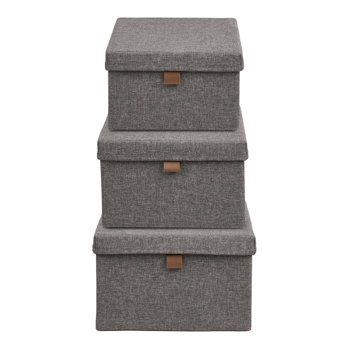 Noto Storage Boxes - Storage boxes, textile, dark grey, set of 3