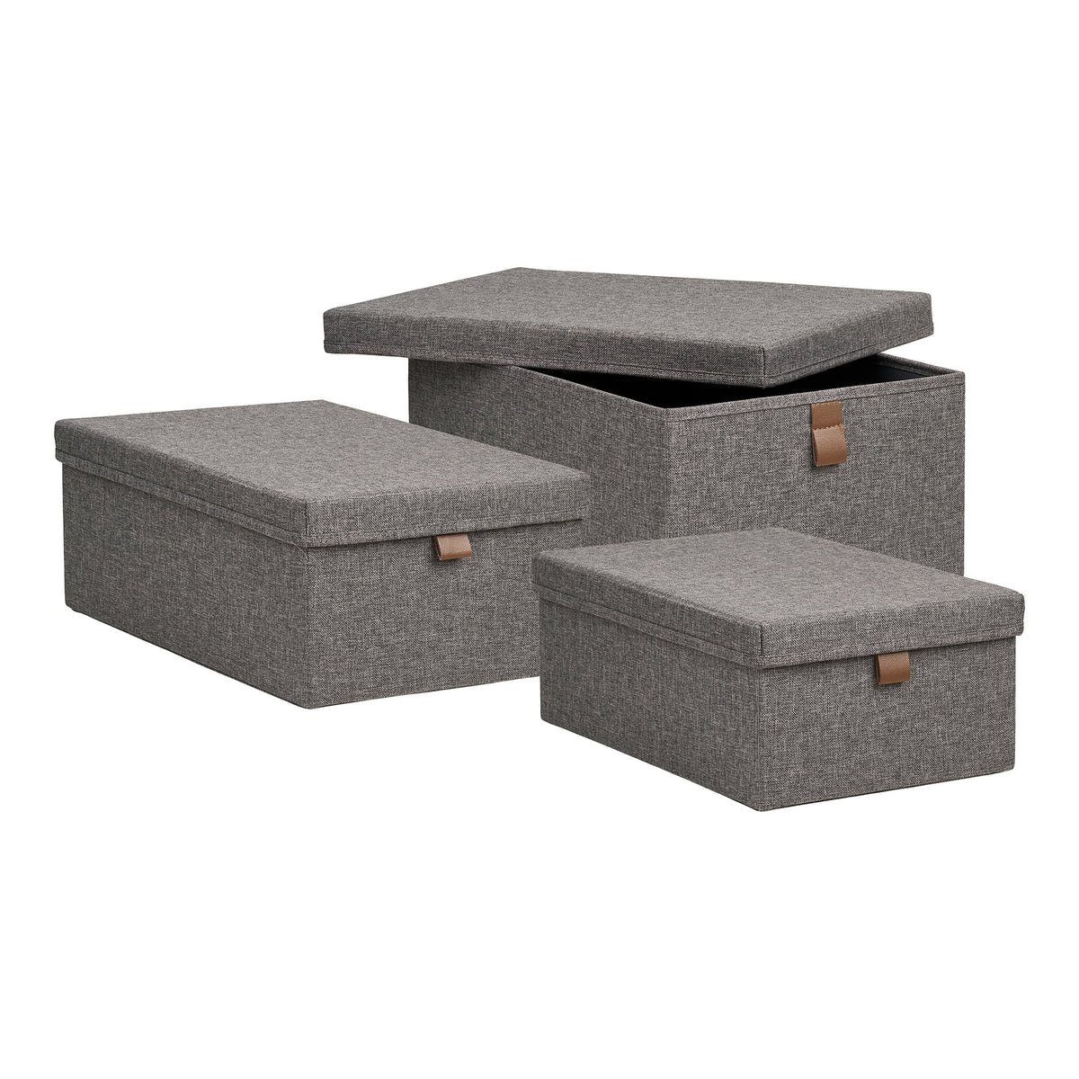 Noto Storage Boxes - Storage boxes, textile, dark grey, set of 3