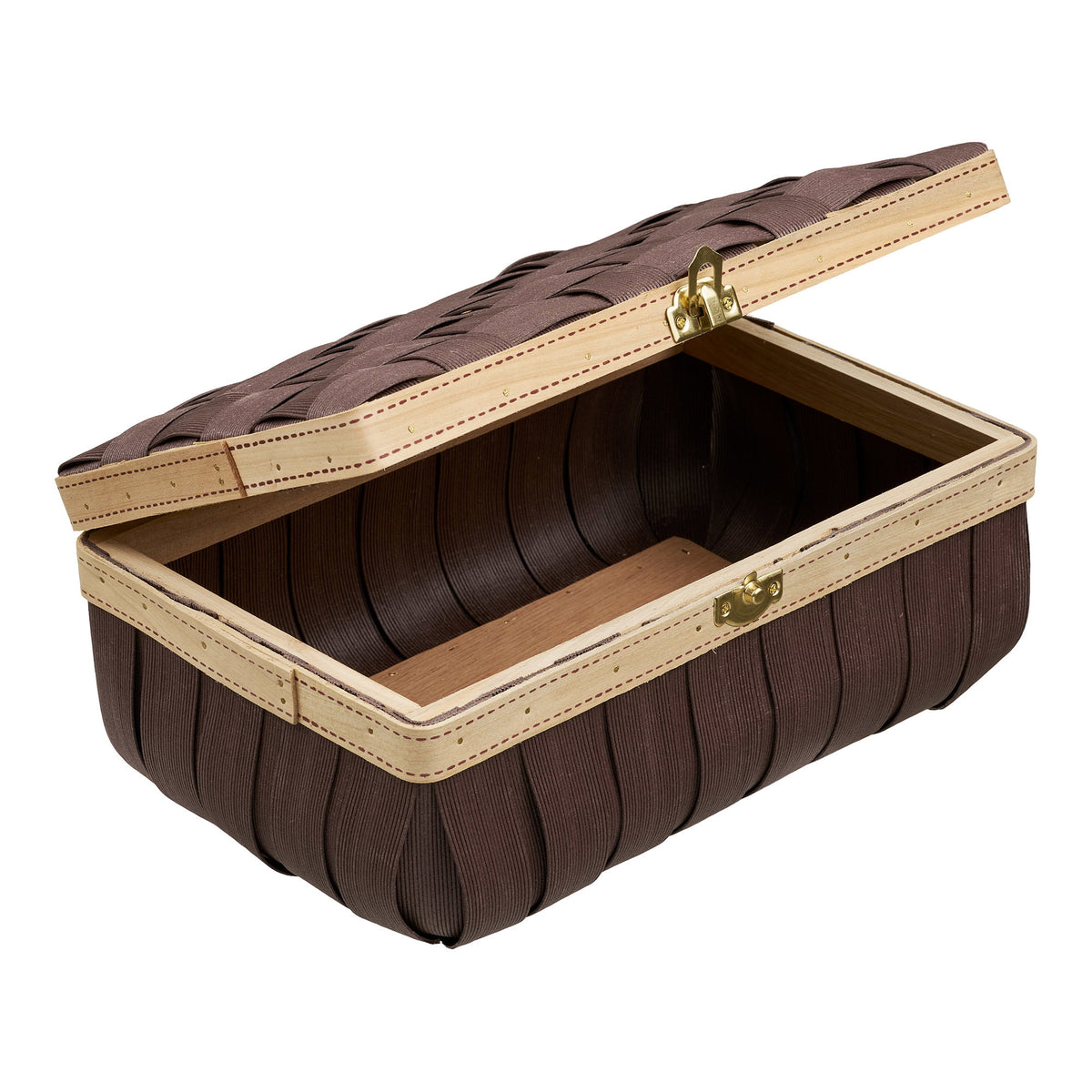Medan baskets with wood look - brown, set of 2