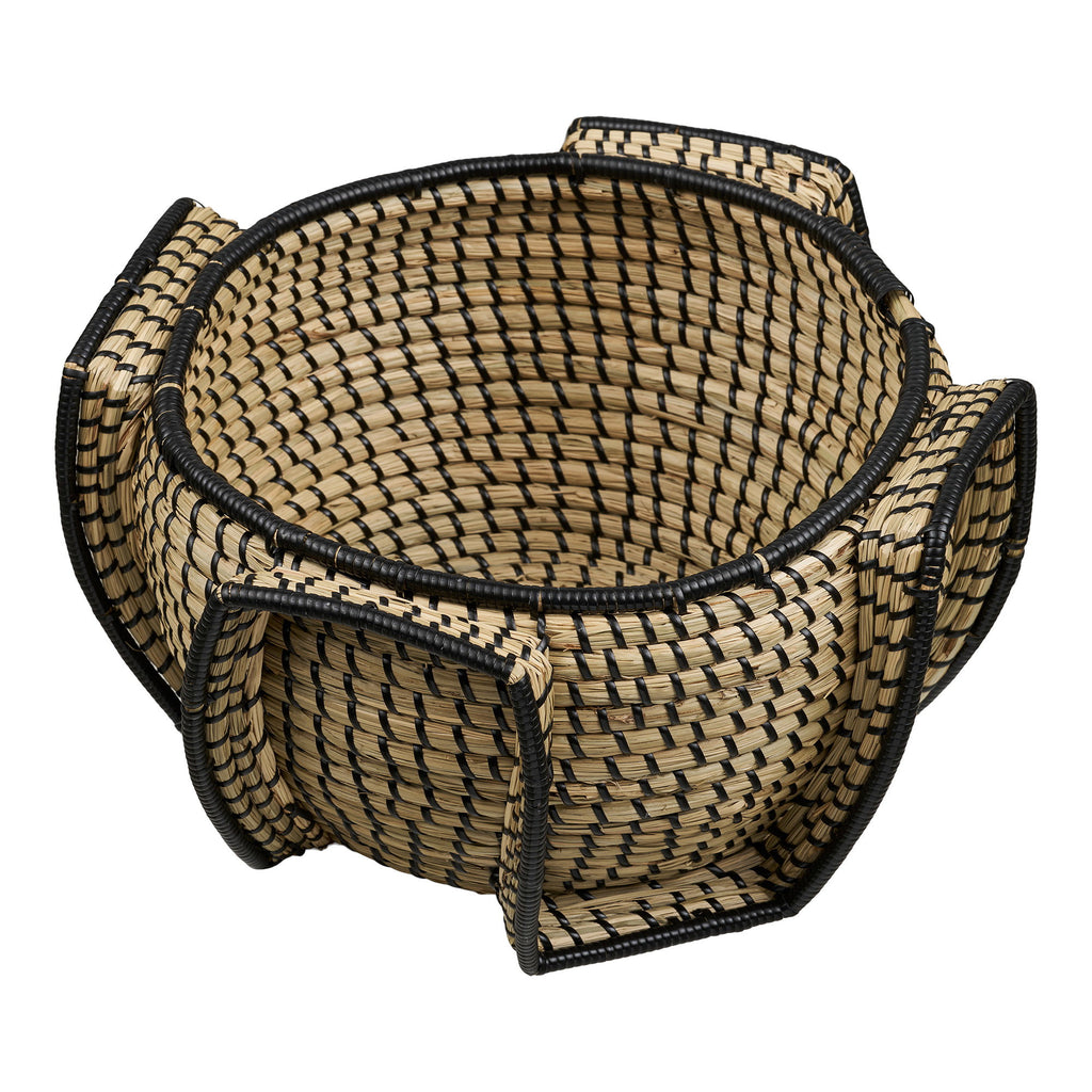 Seegraskorb Medan natur/schwarz - Ø33x20 cm
