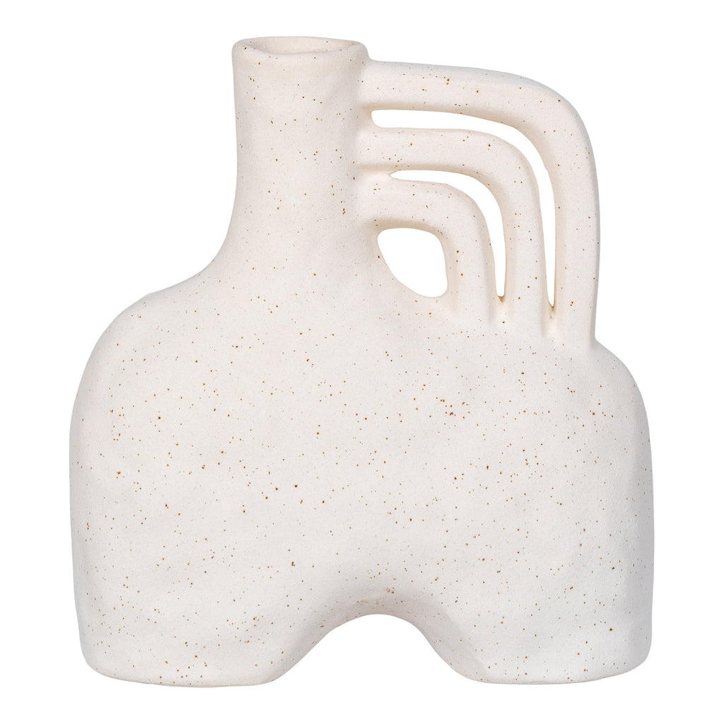 Vaas - Keramiek, beige 18,5x8x19,5 cm