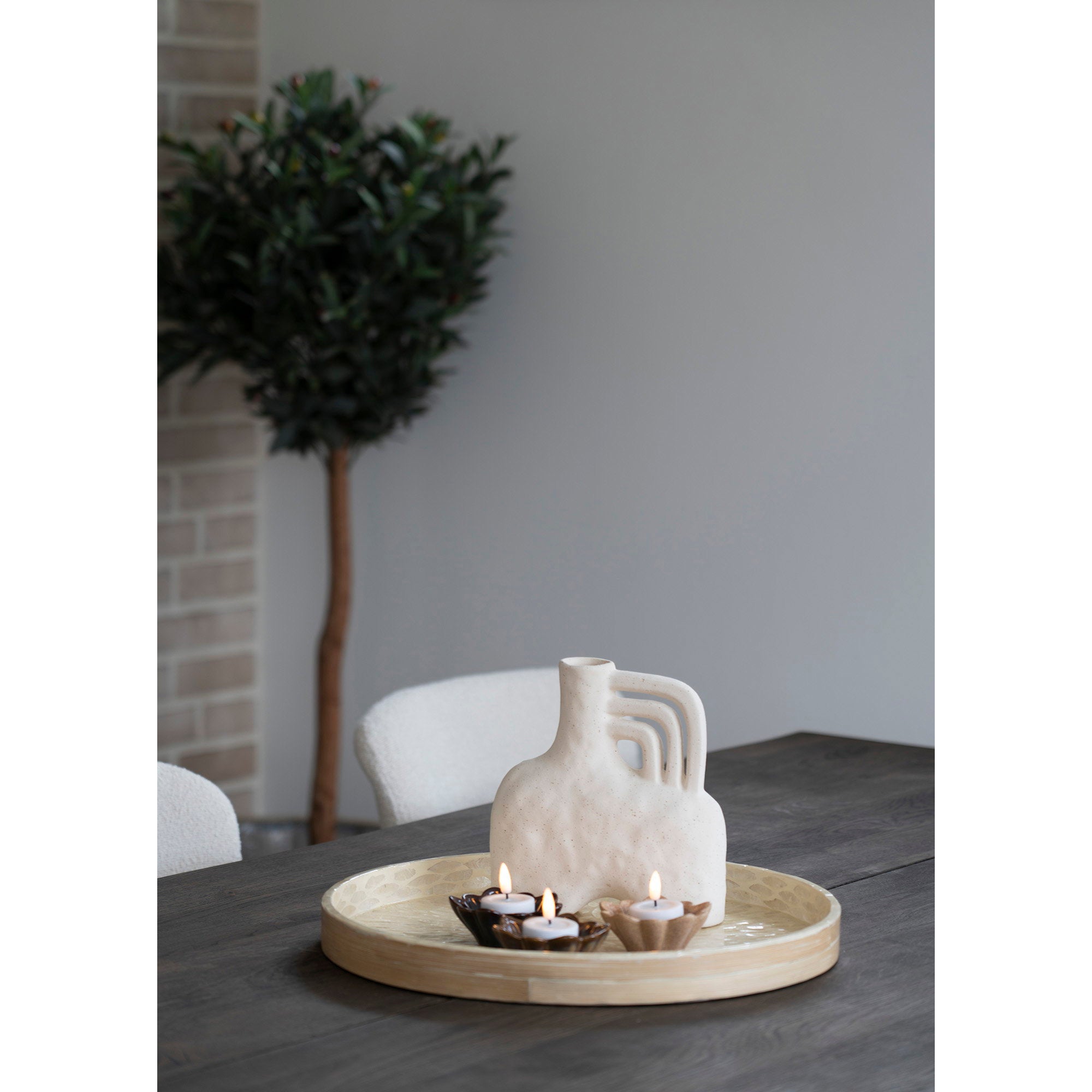Vaas - Keramiek, beige 18,5x8x19,5 cm
