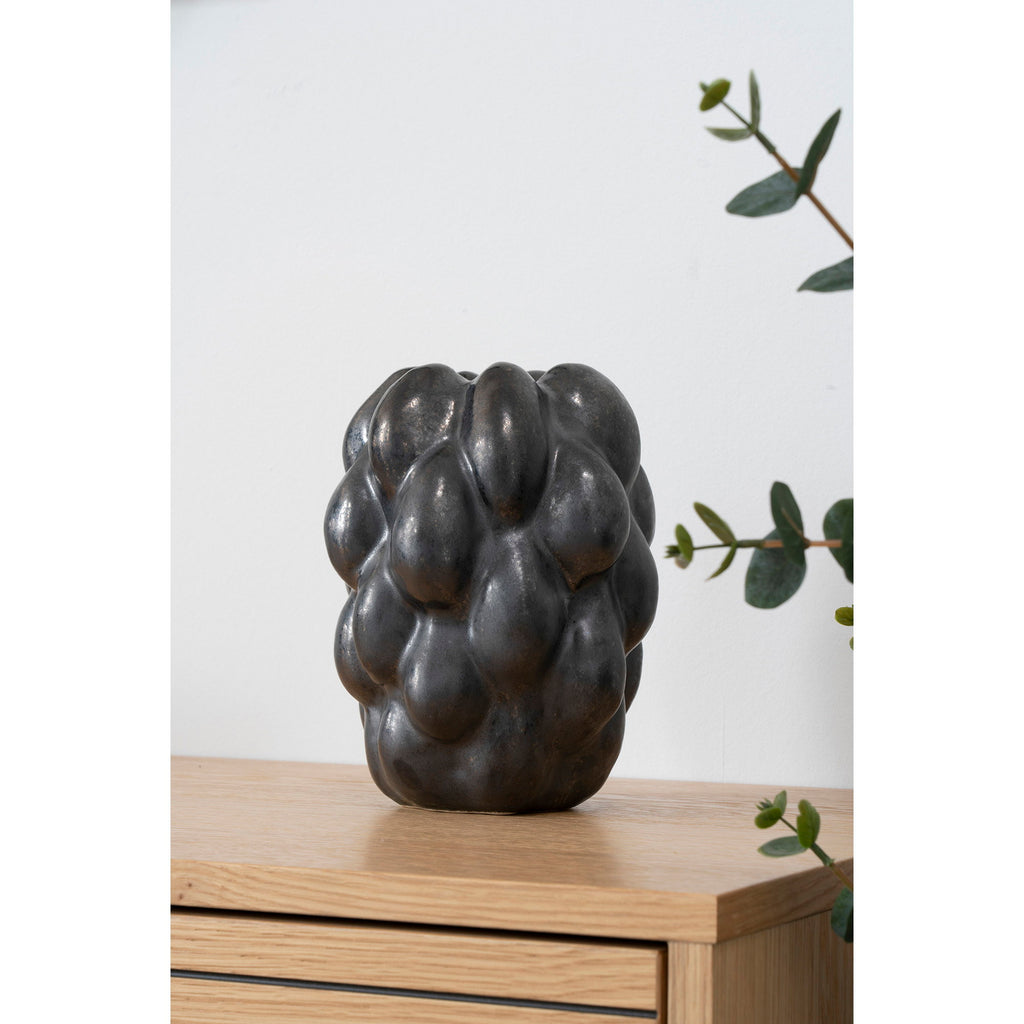 Vaas - Keramiek, zwart 14x15x19 cm
