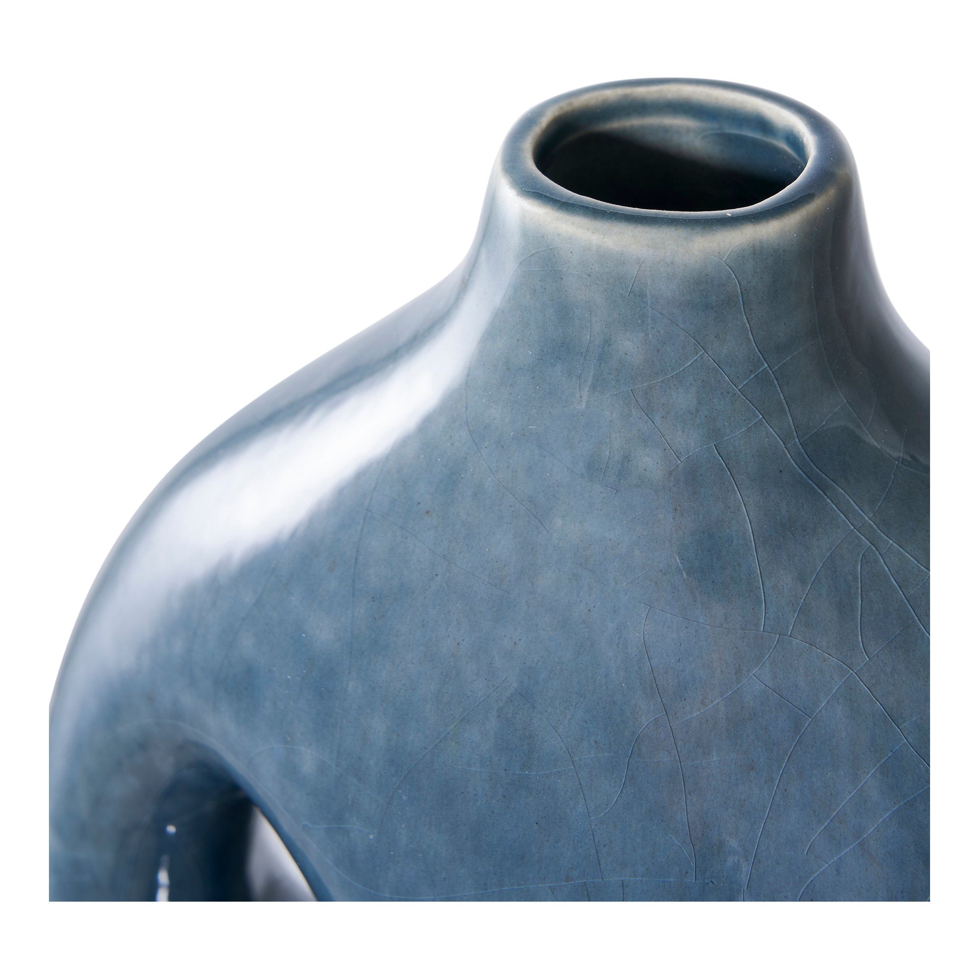 Vaas - Keramiek, blauw 18,5x9,5x24,5 cm