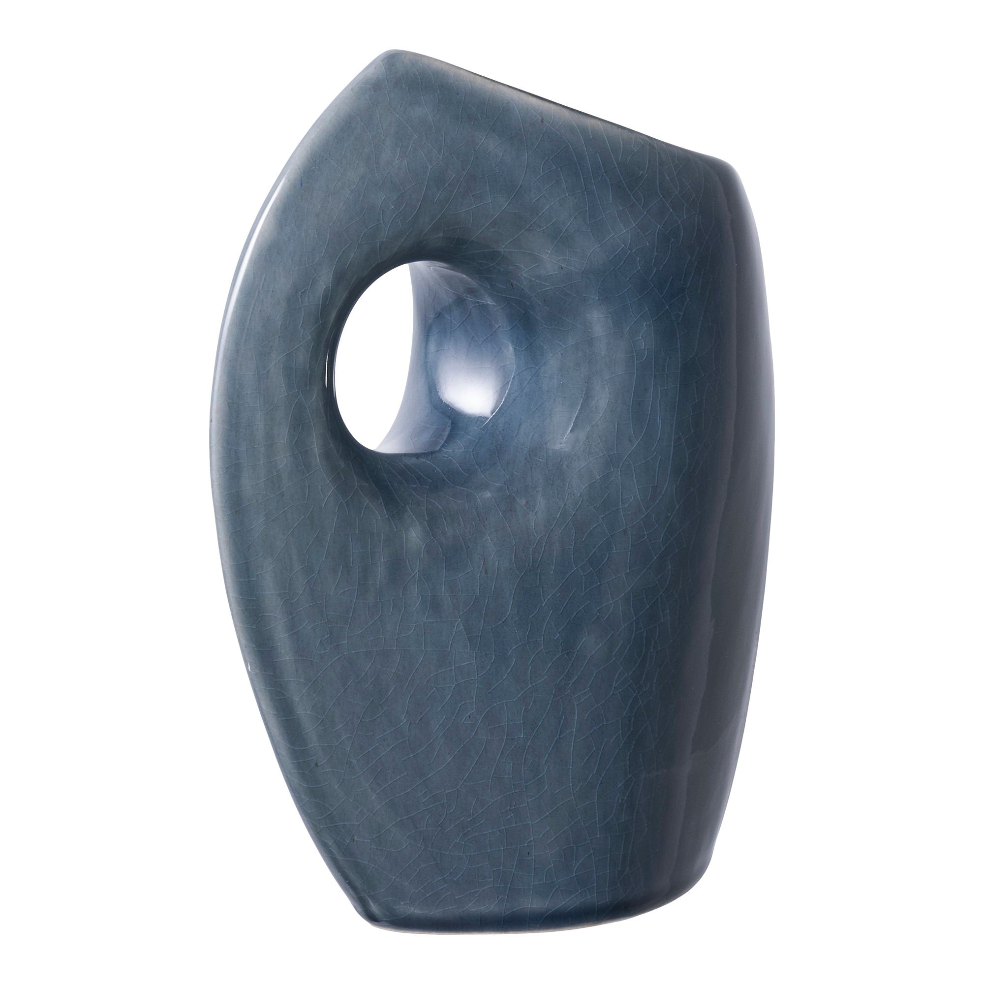 Vaas - Keramiek, blauw 7x14x18 cm