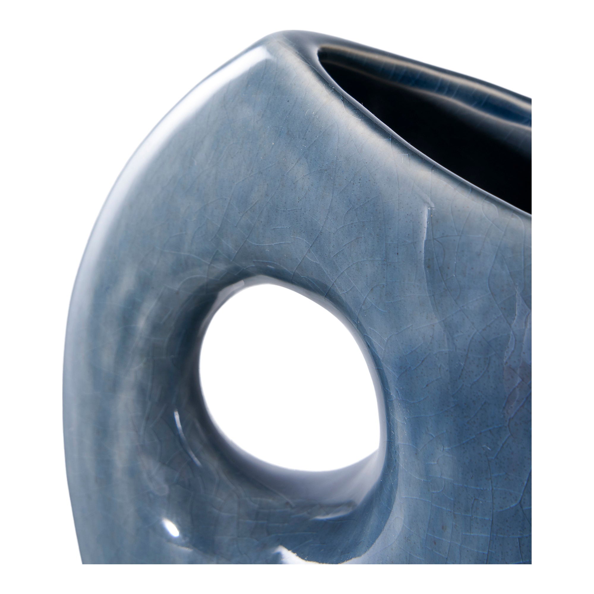 Vaas - Keramiek, blauw 7x14x18 cm