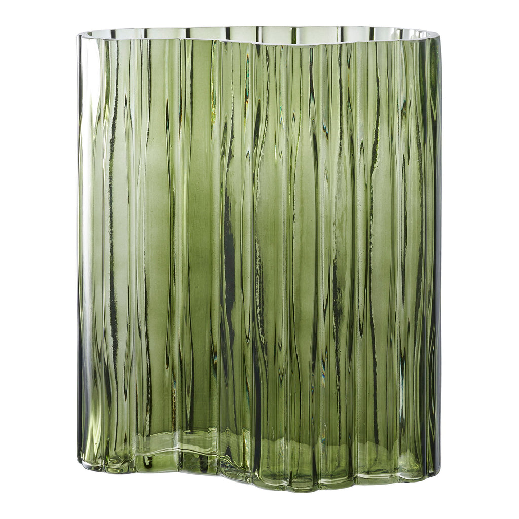 Vaas - Glas, gerookt groen 21x12x26,5 cm