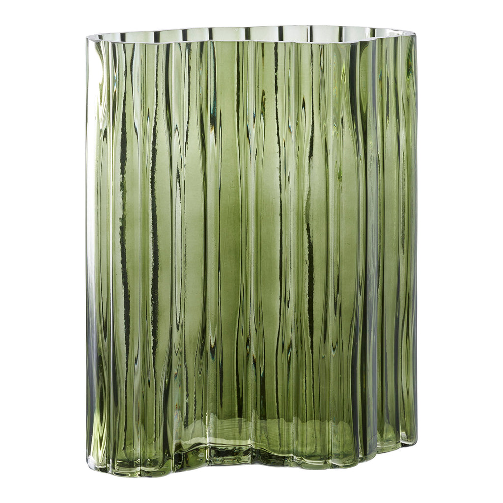 Vaas - Glas, gerookt groen 21x12x26,5 cm