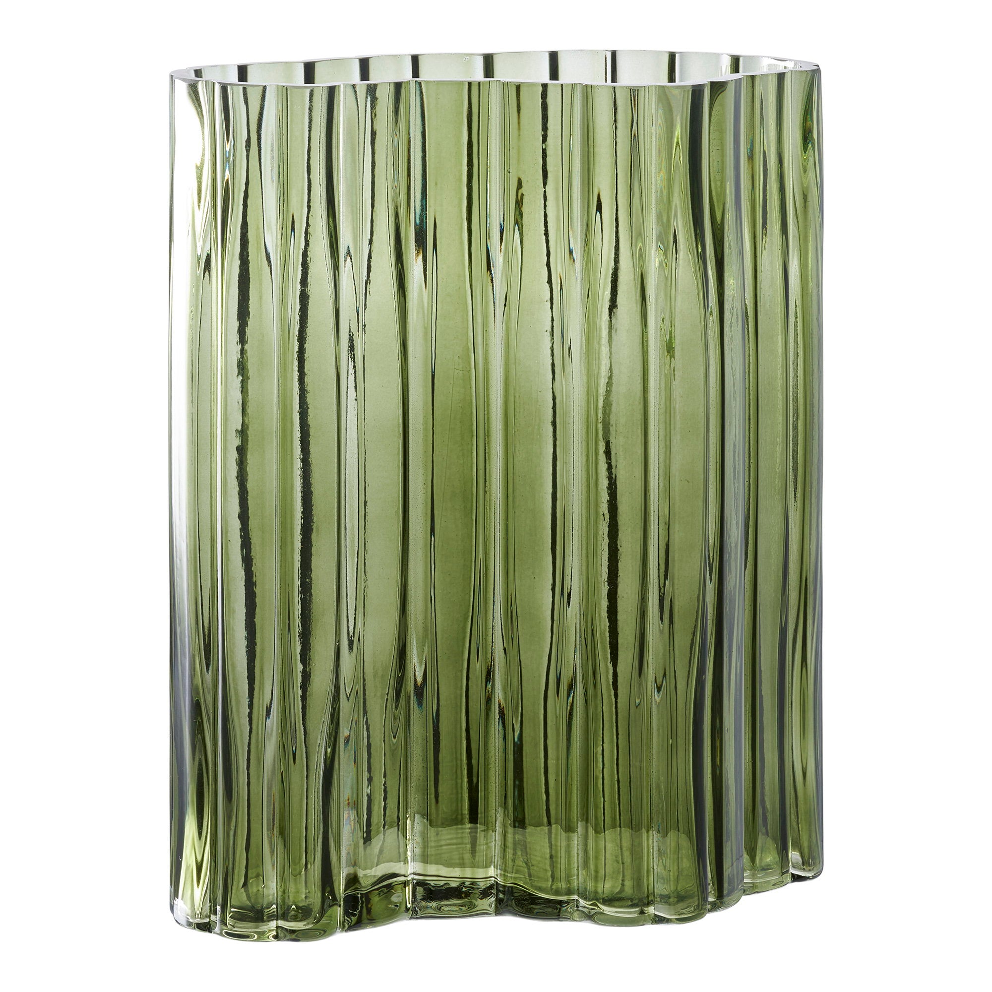 Vaas - Glas, gerookt groen 21x12x26,5 cm
