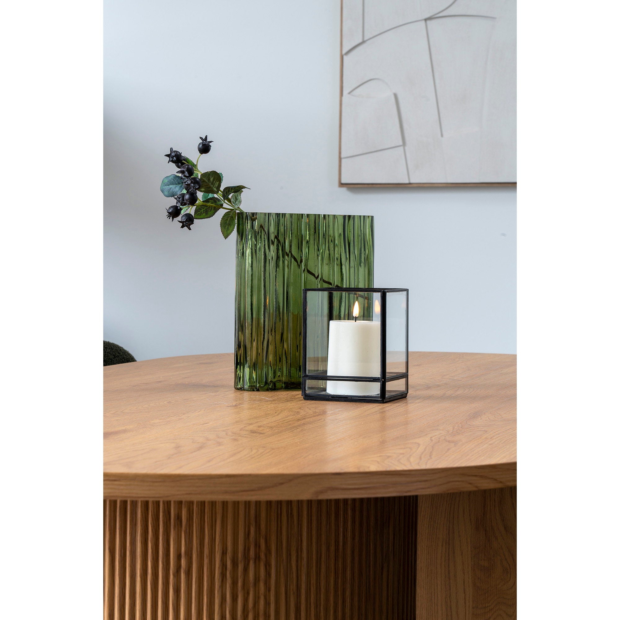 Vaas - Glas, gerookt groen 21x12x26,5 cm
