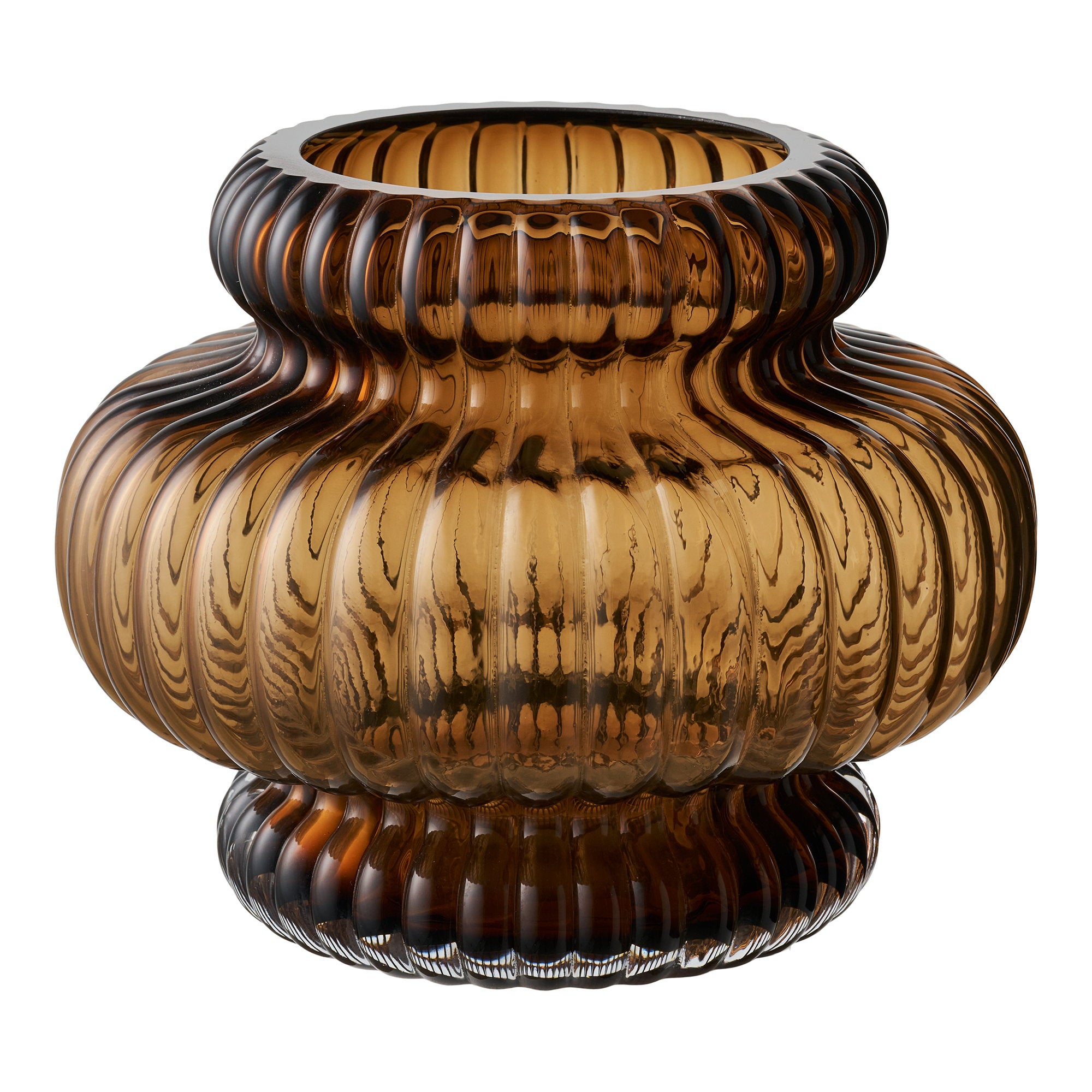 Vaas - Mondgeblazen glas, gerookt bruin Ø20x16 cm