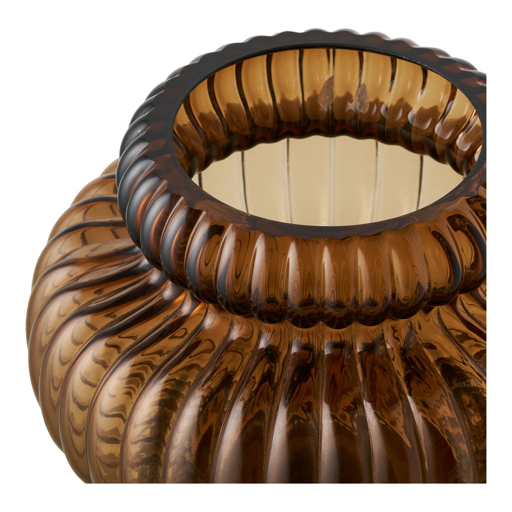 Vaas - Mondgeblazen glas, gerookt bruin Ø20x16 cm