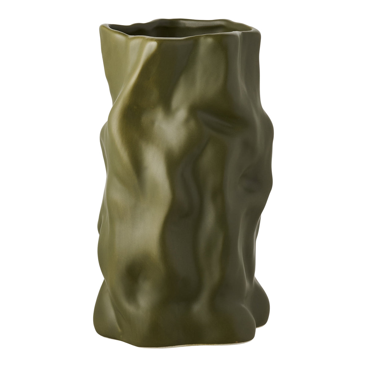 Green ceramic vase small - Ø15x25.5 cm