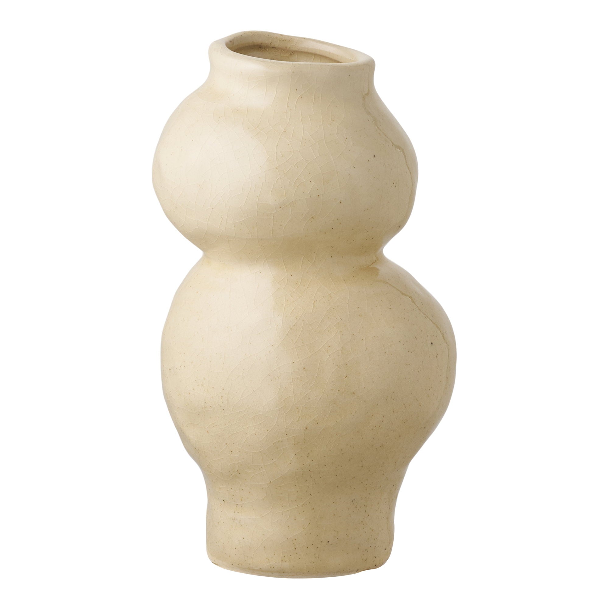 Vaas - Keramiek, beige Ø10,5x19,5 cm