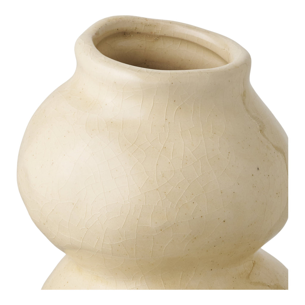 Vaas - Keramiek, beige Ø10,5x19,5 cm