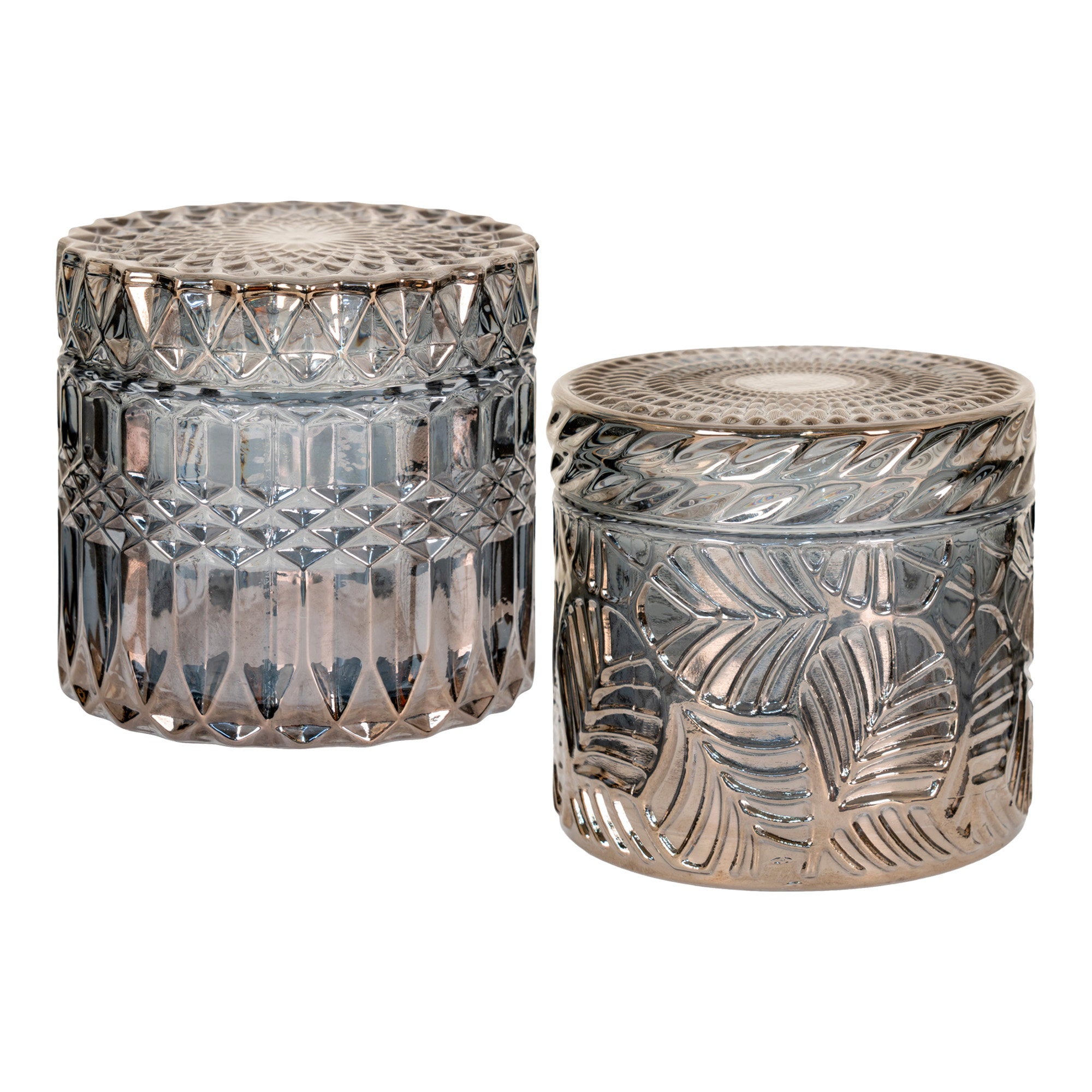 Jars - Glass, smoked colour (set of 2)