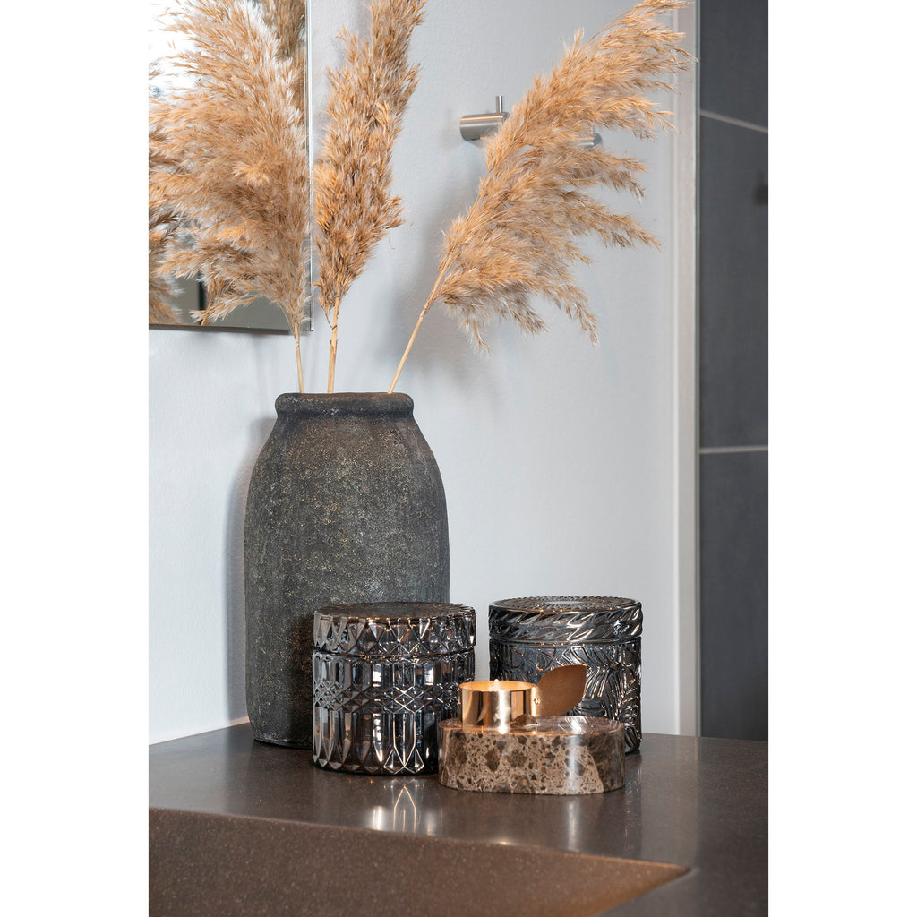 Jars - Glass, smoked colour (set of 2)