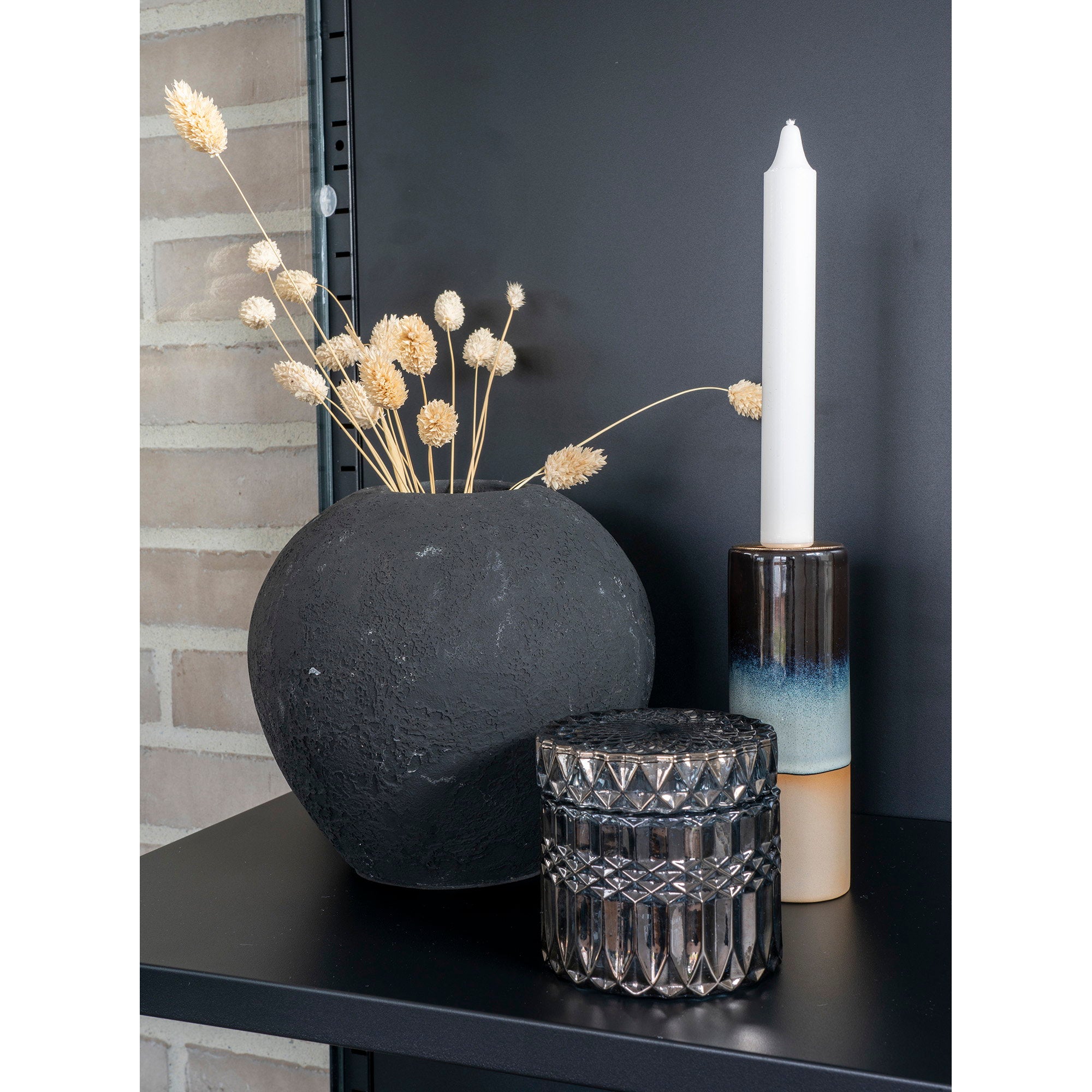 Jars - Glass, smoked colour (set of 2)
