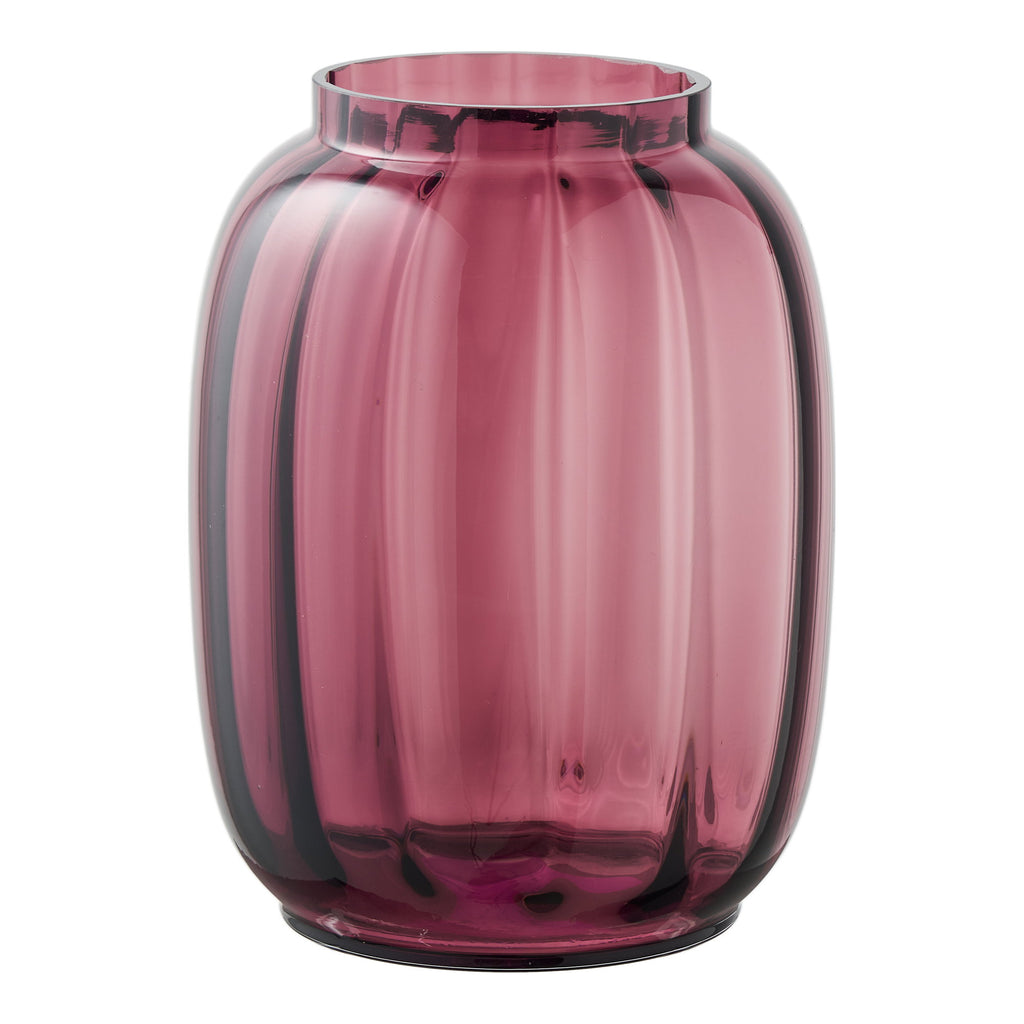 Vaas - Mondgeblazen glas, gerookt rood Ø17x21 cm