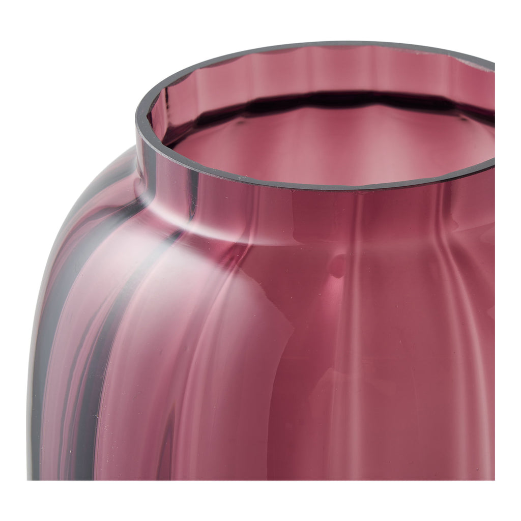 Vaas - Mondgeblazen glas, gerookt rood Ø17x21 cm