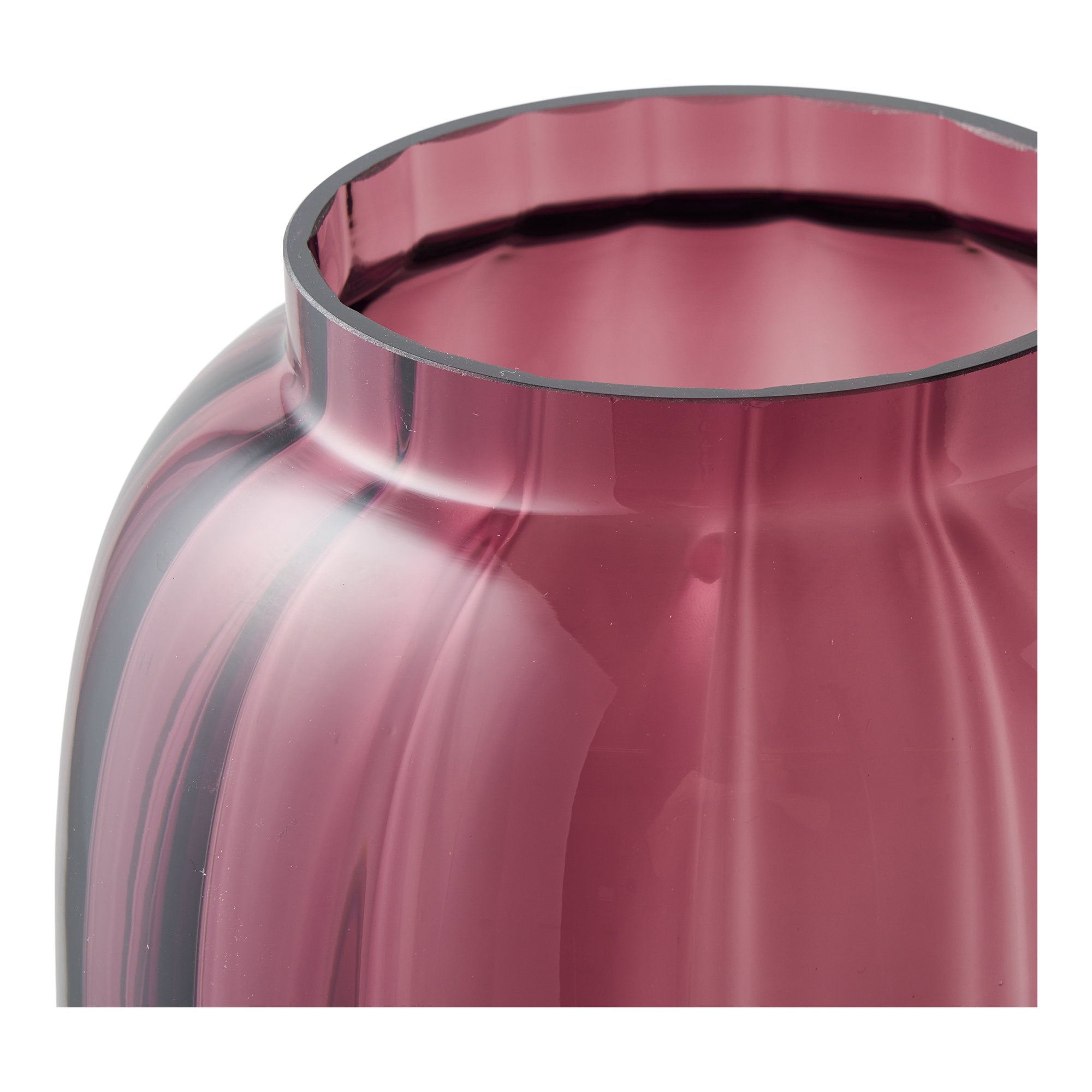 Vaas - Mondgeblazen glas, gerookt rood Ø17x21 cm