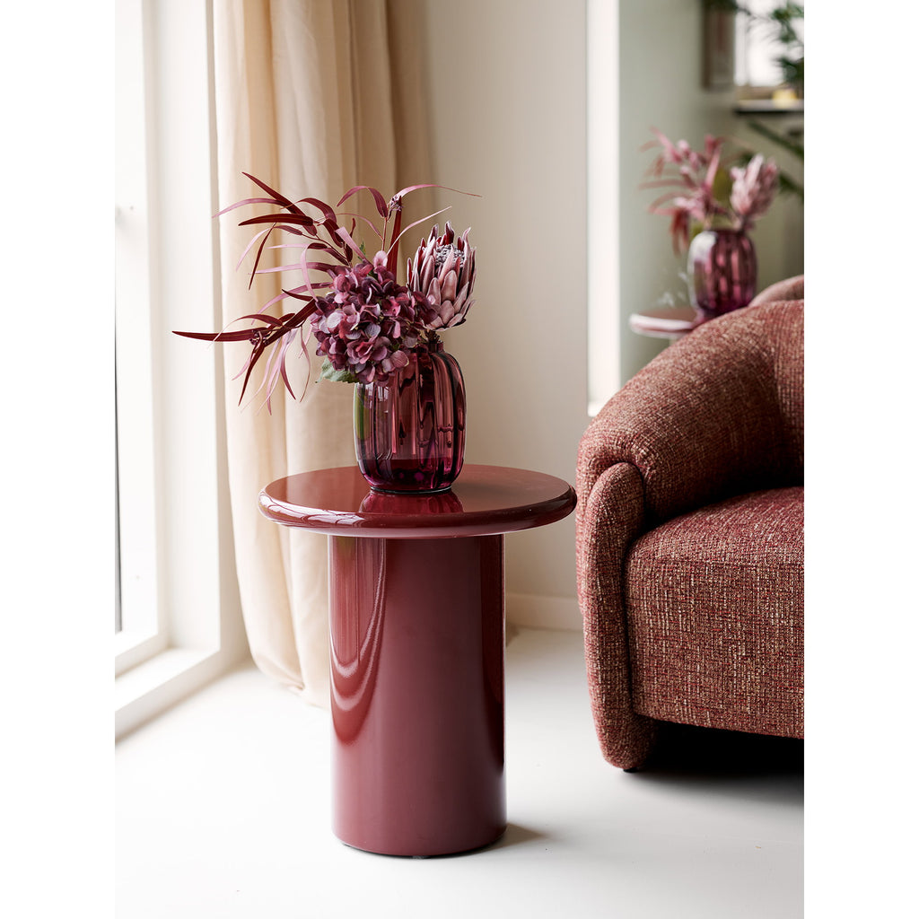 Vaas - Mondgeblazen glas, gerookt rood Ø17x21 cm