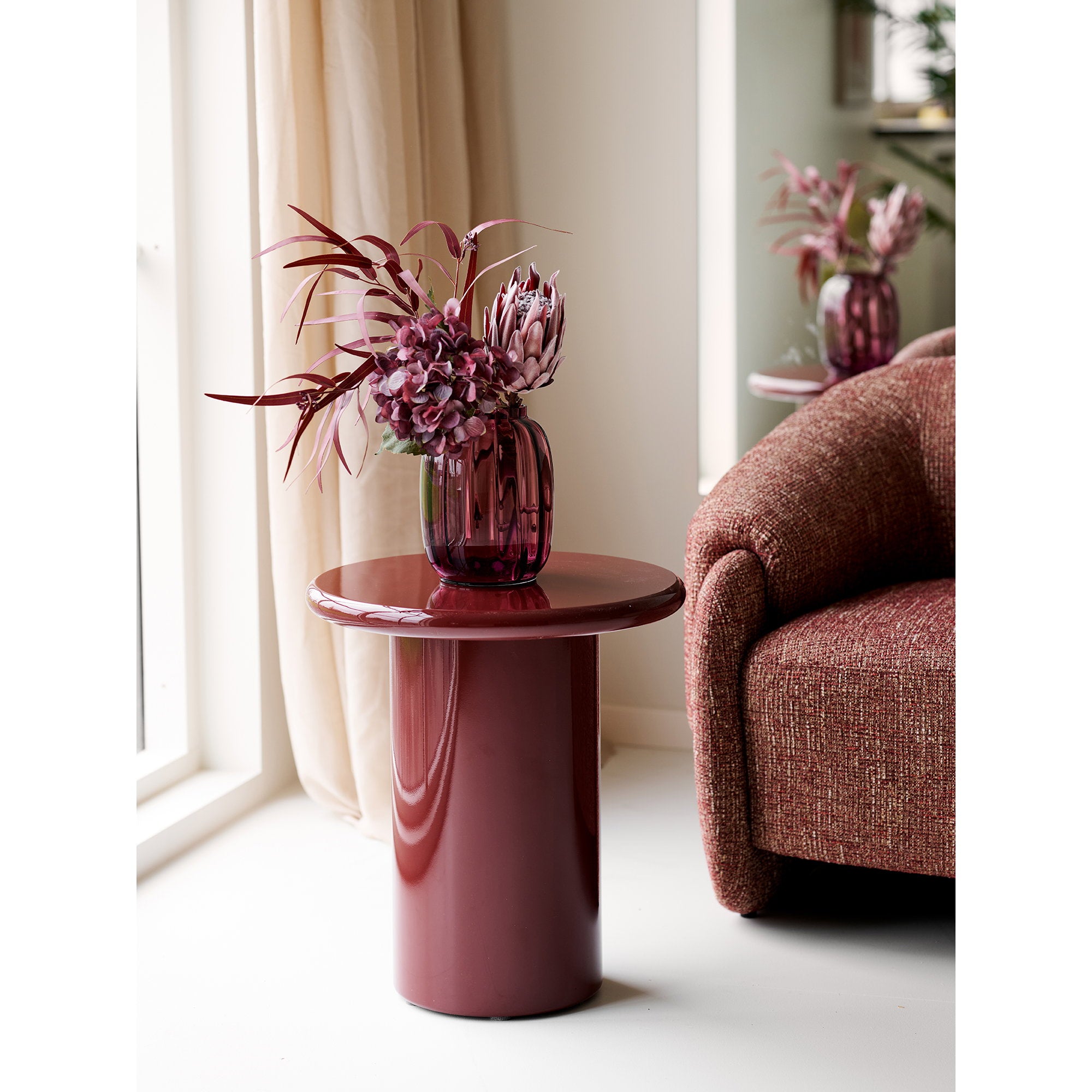 Vaas - Mondgeblazen glas, gerookt rood Ø17x21 cm
