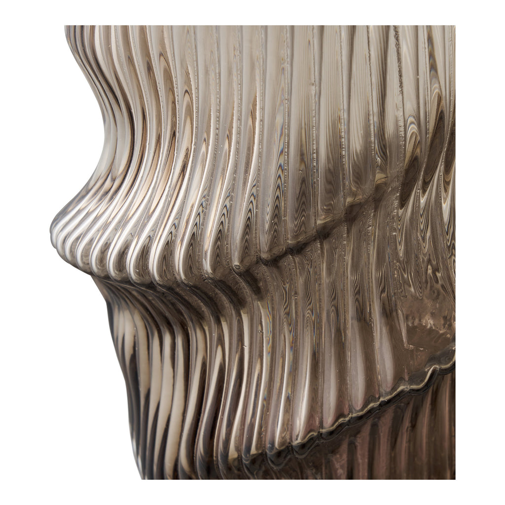 Vaas - Mondgeblazen glas, bruin Ø17x25 cm
