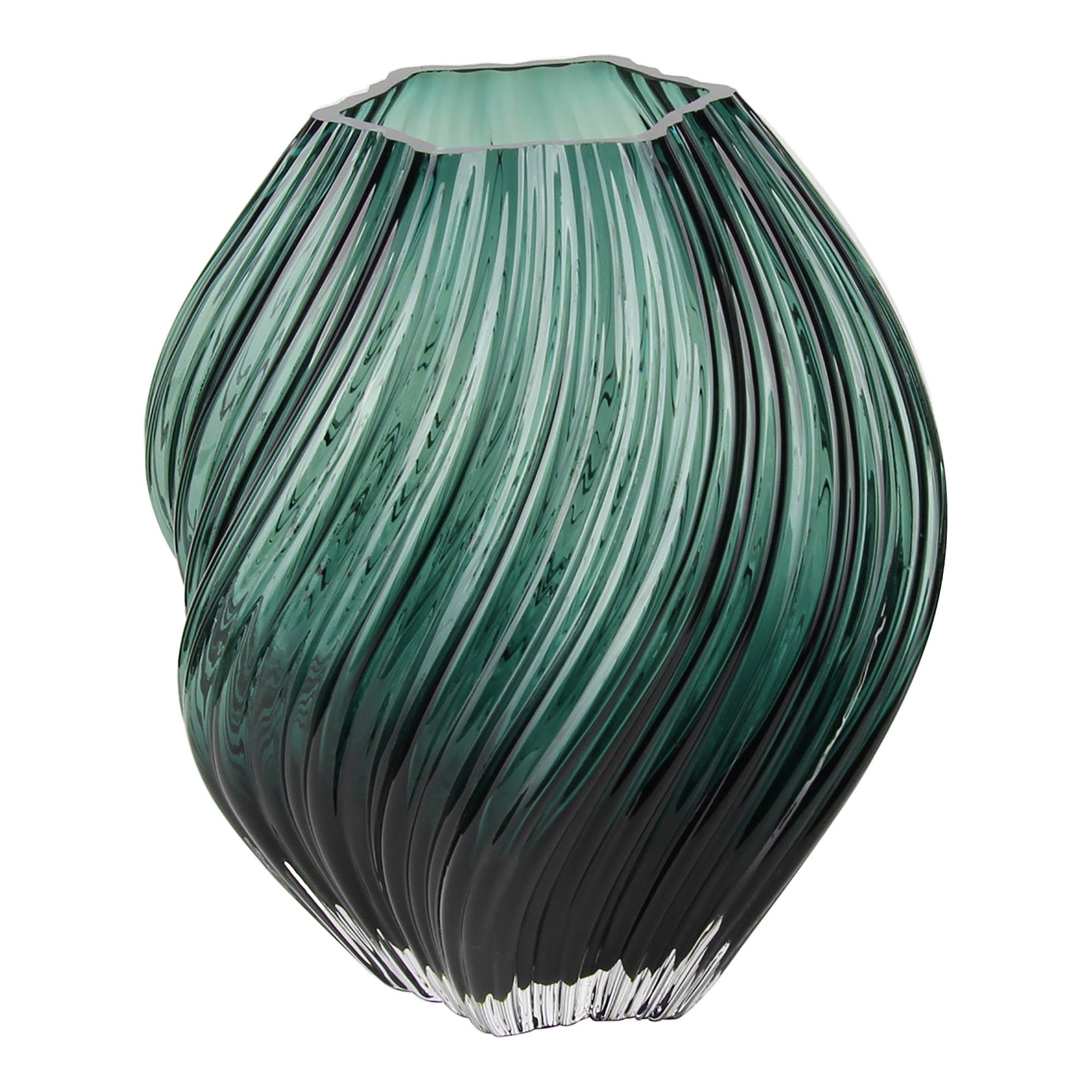 Vaas - Mondgeblazen glas, donkergroen Ø19x23 cm