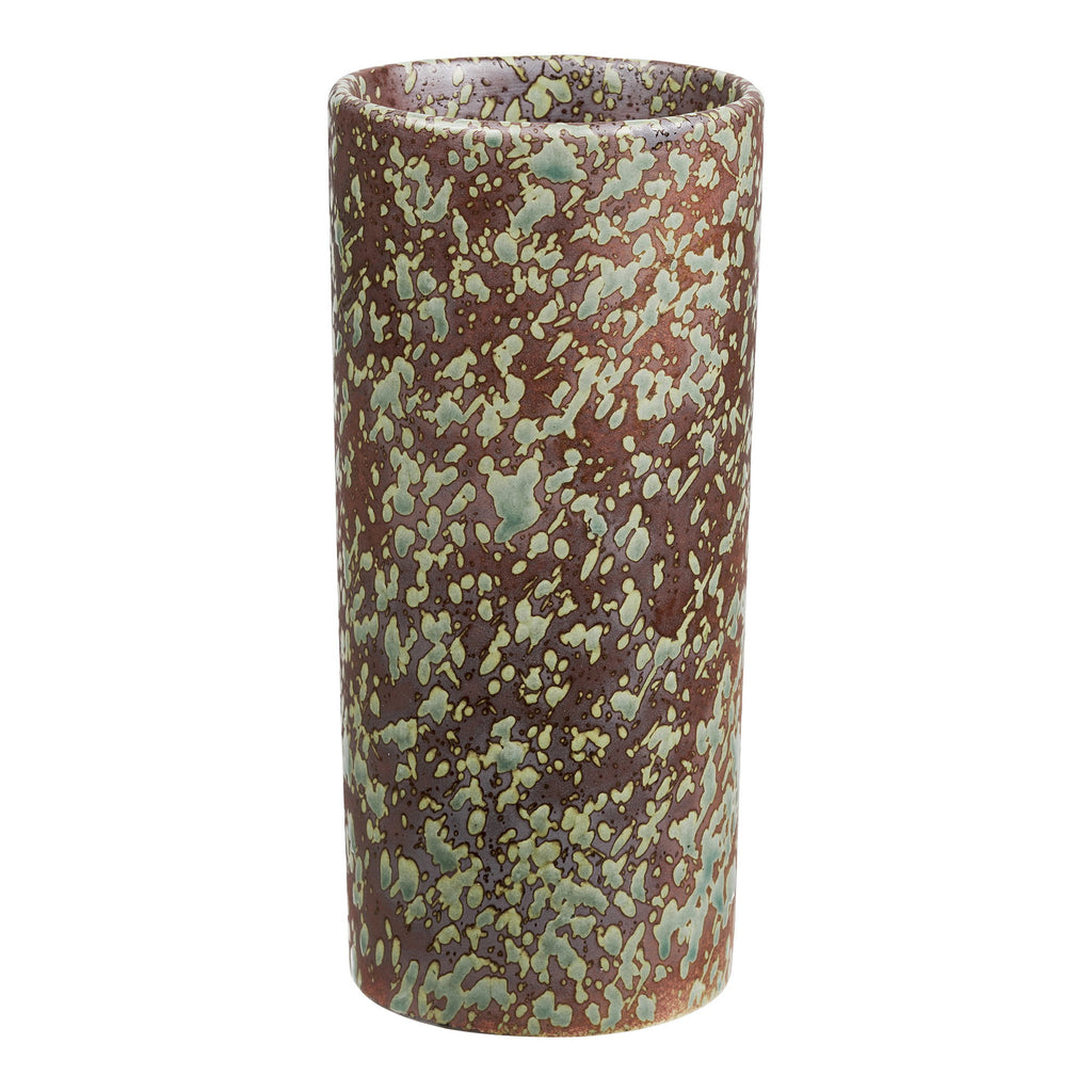 Vase - Vase, ceramic, dark brown/Forest Night green, ø9.5x20 cm