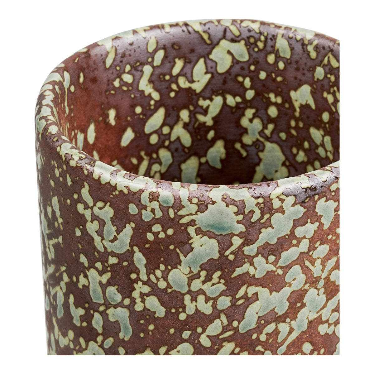 Vase - Vase, ceramic, dark brown/Forest Night green, ø9.5x20 cm