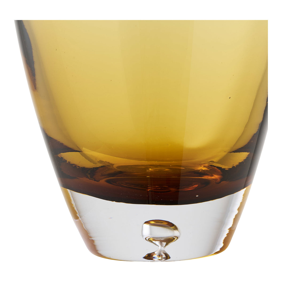 Gold-orange hand-blown glass vase - Ø14x32 cm