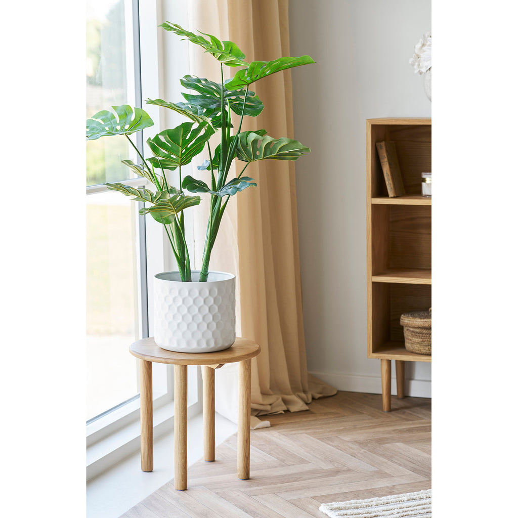 Bloempot - Bloempot, staal, wit Ø24,5x21 cm