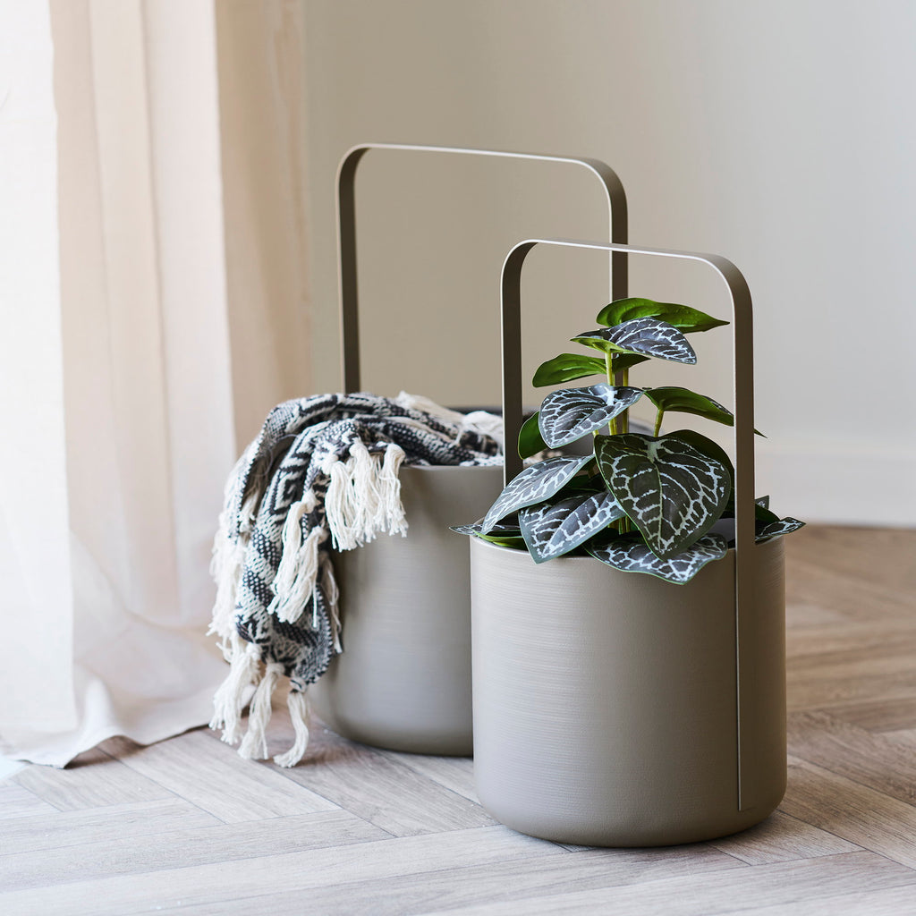 Flowerpot - Flowerpot, steel, brown (set of 2)
