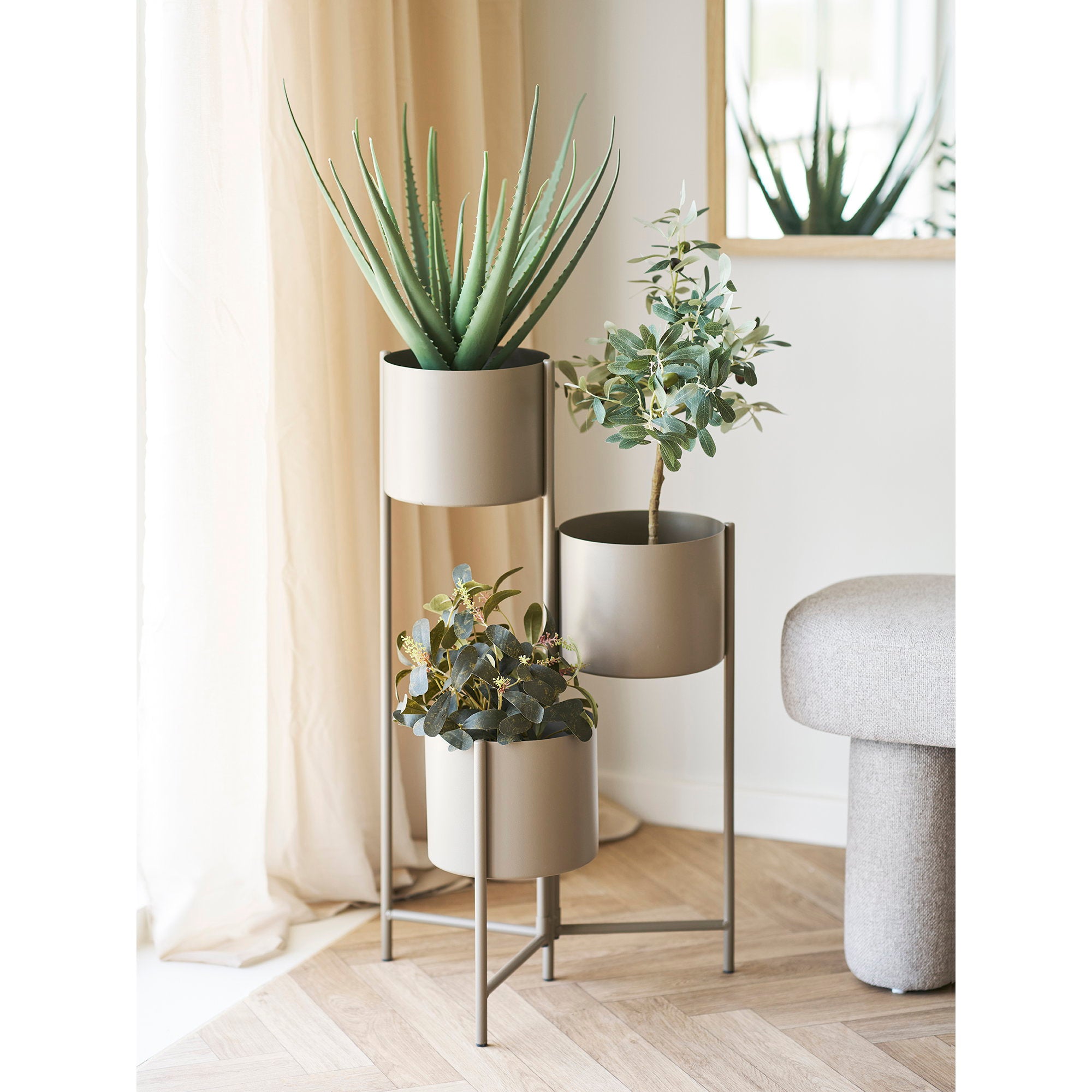 Flowerpot - Flowerpot, steel, brown 22.5x23x75.5 cm
