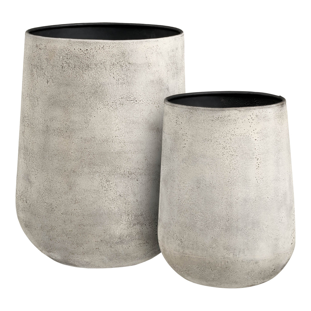 Hou Decoratieve Pot - Metaal, antiek beige (set van 2)