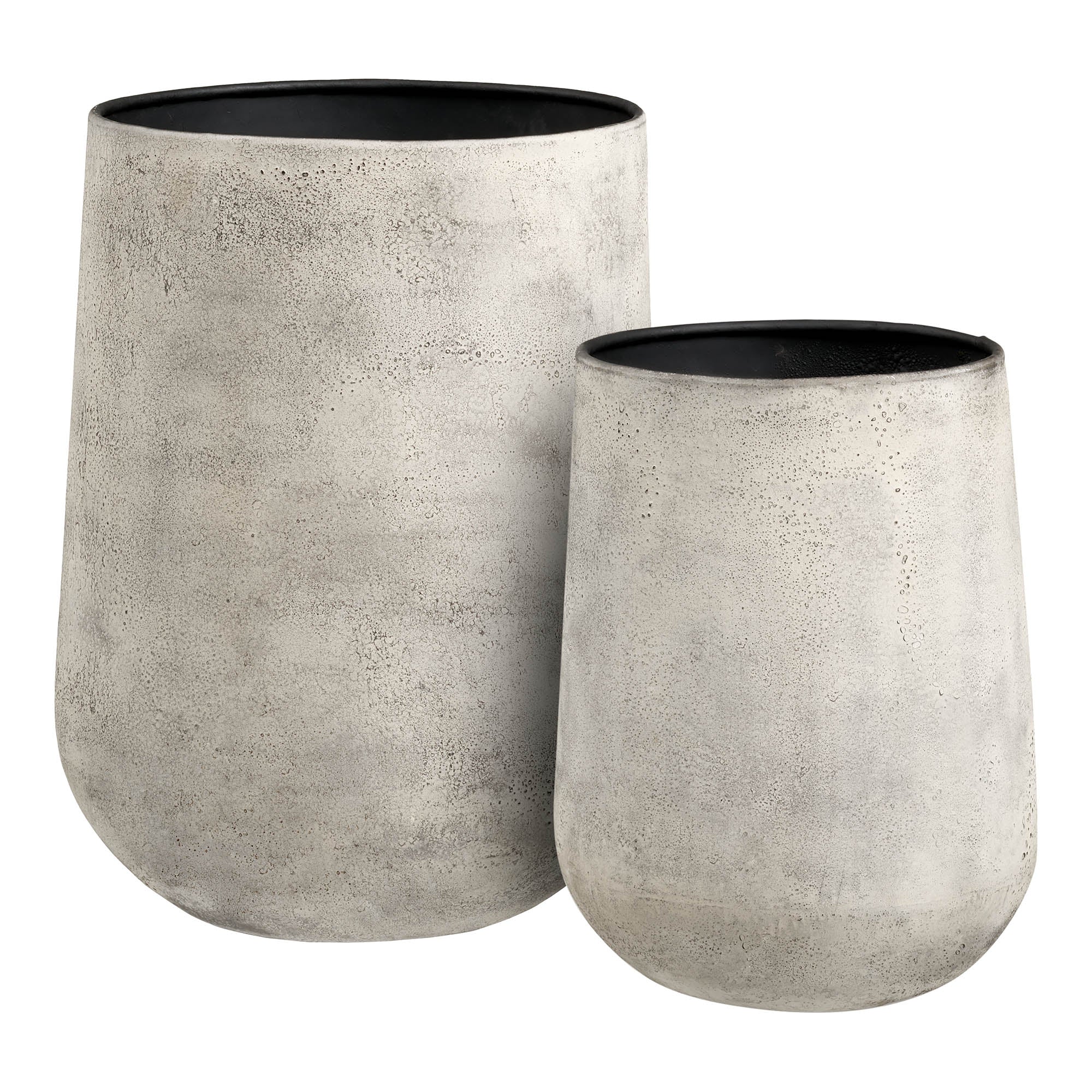 Hou Decoratieve Pot - Metaal, antiek beige (set van 2)