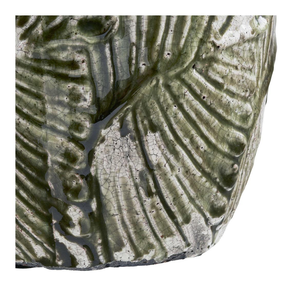 Flowerpot - Flowerpot, ceramic, green/white, ø20x18.5 cm