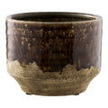 Flowerpot - Flowerpot, ceramic, brown, ø16.5x12.5 cm
