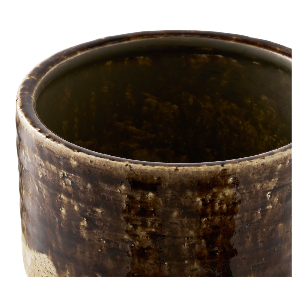 Flowerpot - Flowerpot, ceramic, brown, ø16.5x12.5 cm